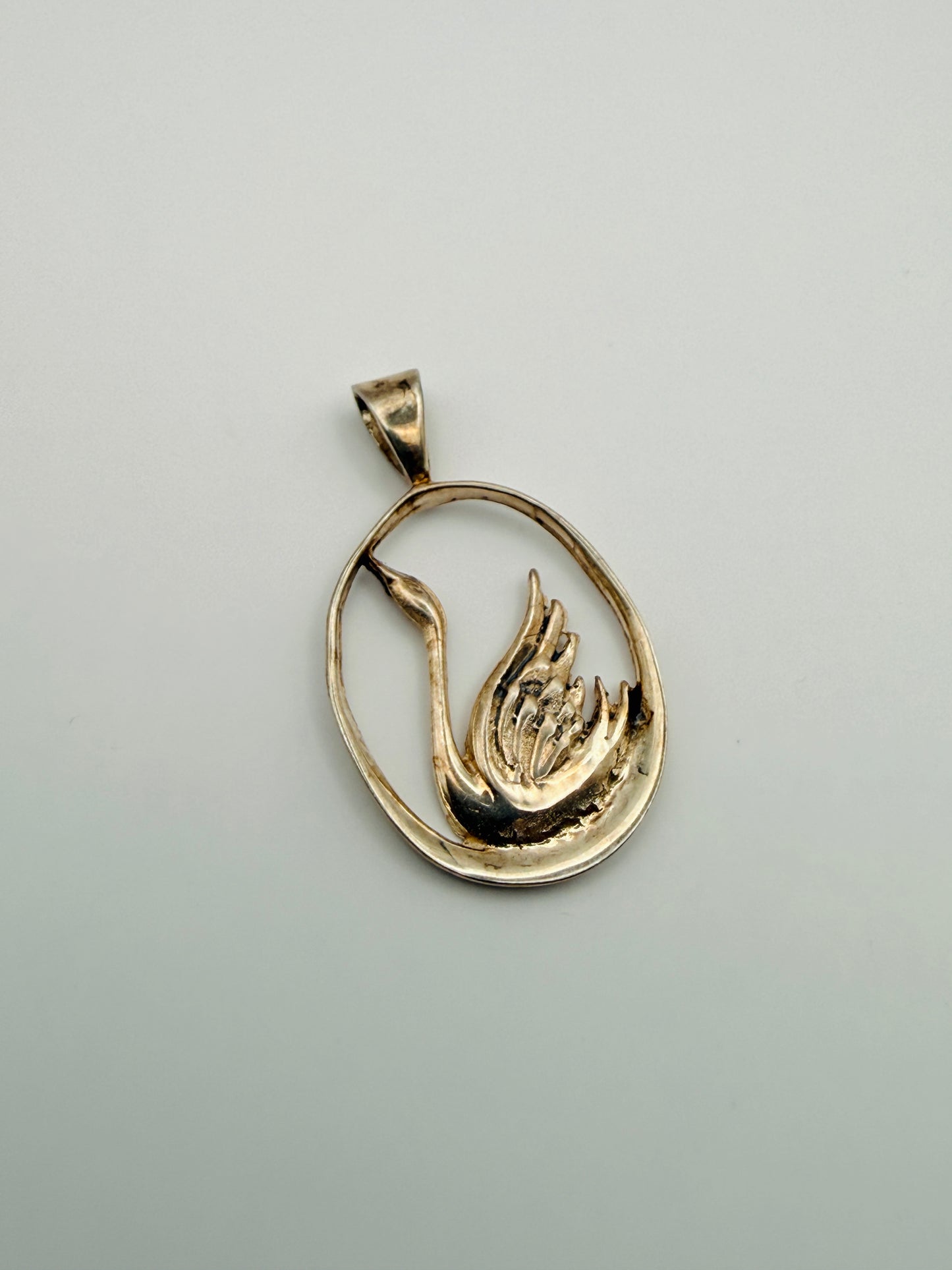 Pendentif vintage cygne en argent 925