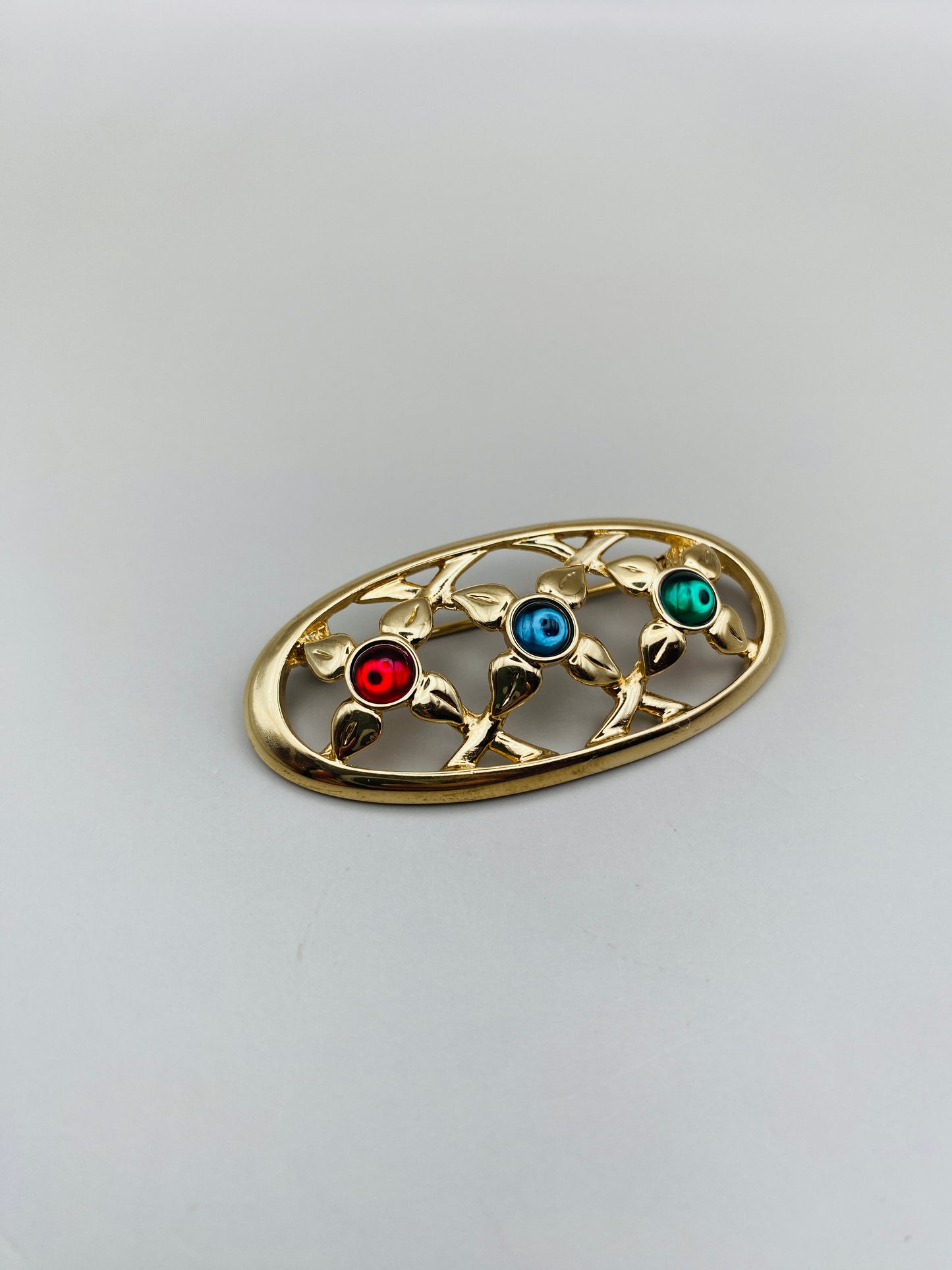 Vintage Pierre Lang brooch – multicolored flowers