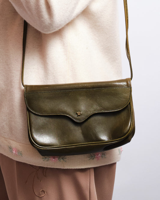 Sac en cuir vert bouteille