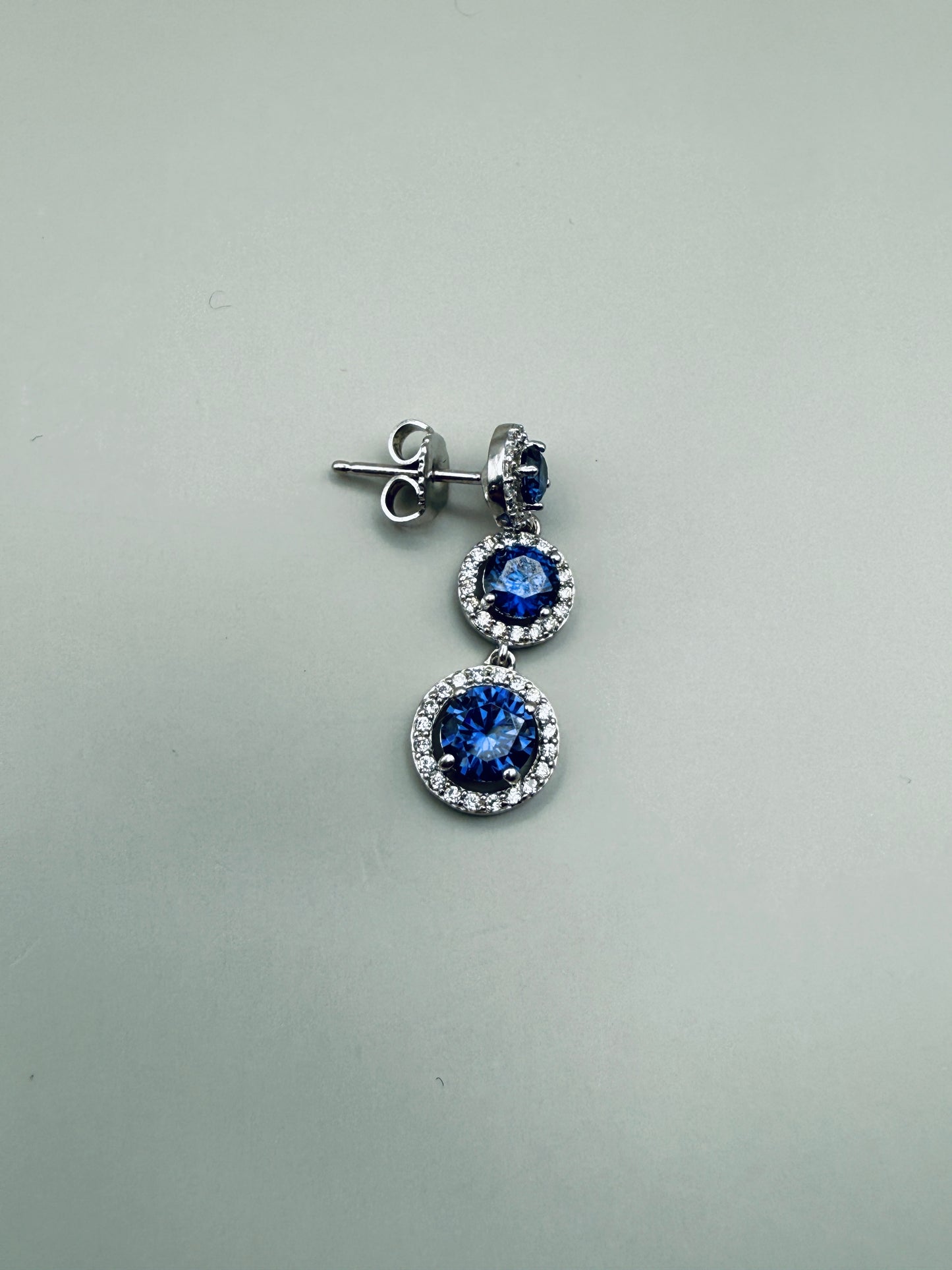Vintage Dangle Earrings in 925 Silver & Blue Stones – Deep Shine
