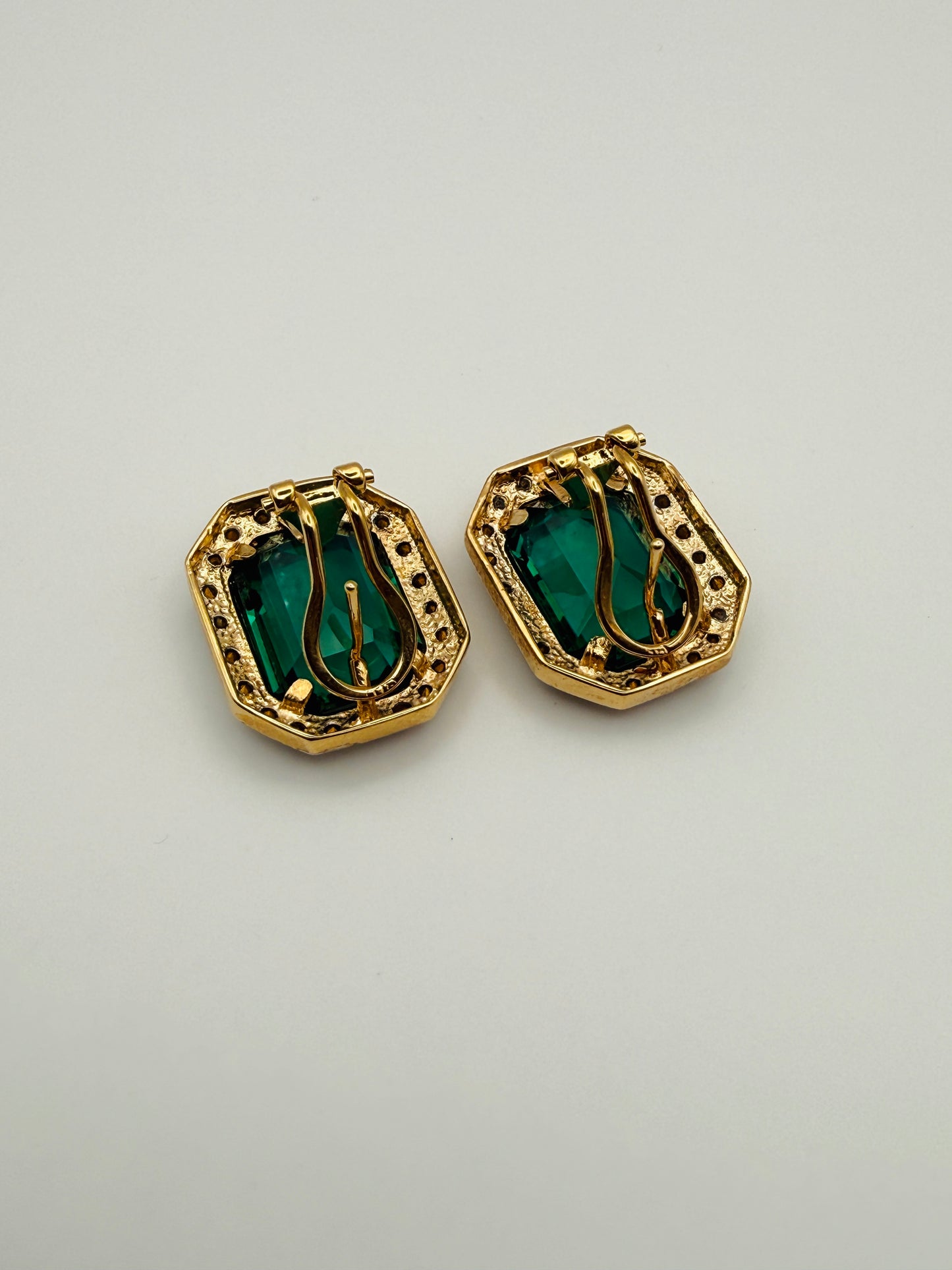 Boucles d’oreilles vintage vert émeraude
