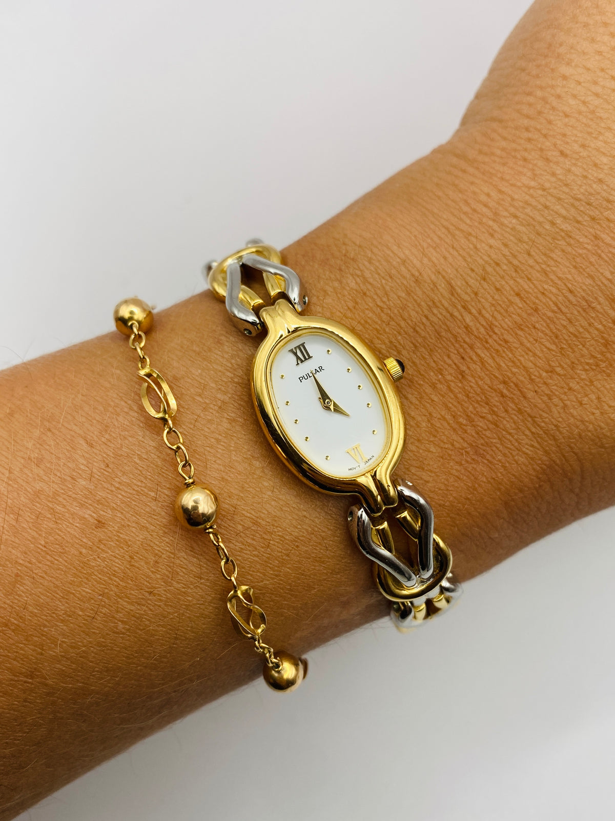 Montre-bijou vintage Pulsar – plaqué or – années 1990