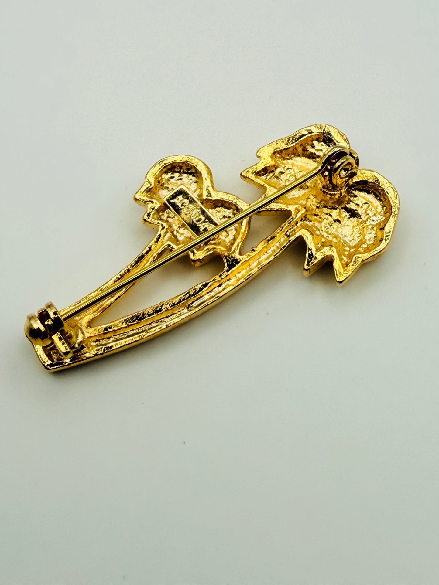 Broche palmiers Acconda vintage strass multicolores