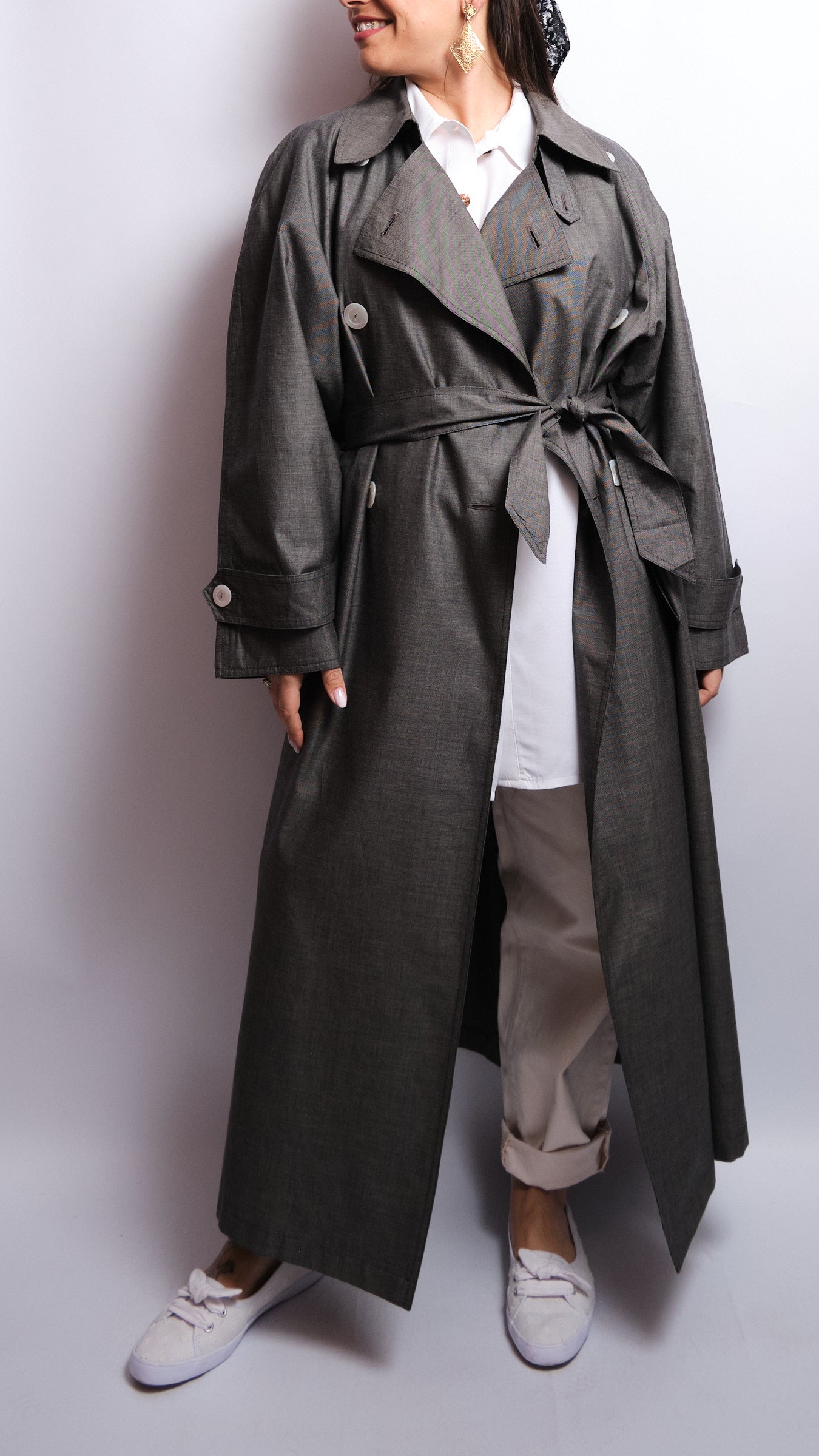 Vintage 90s trench coat – cotton, iconic cut made in Switzerland