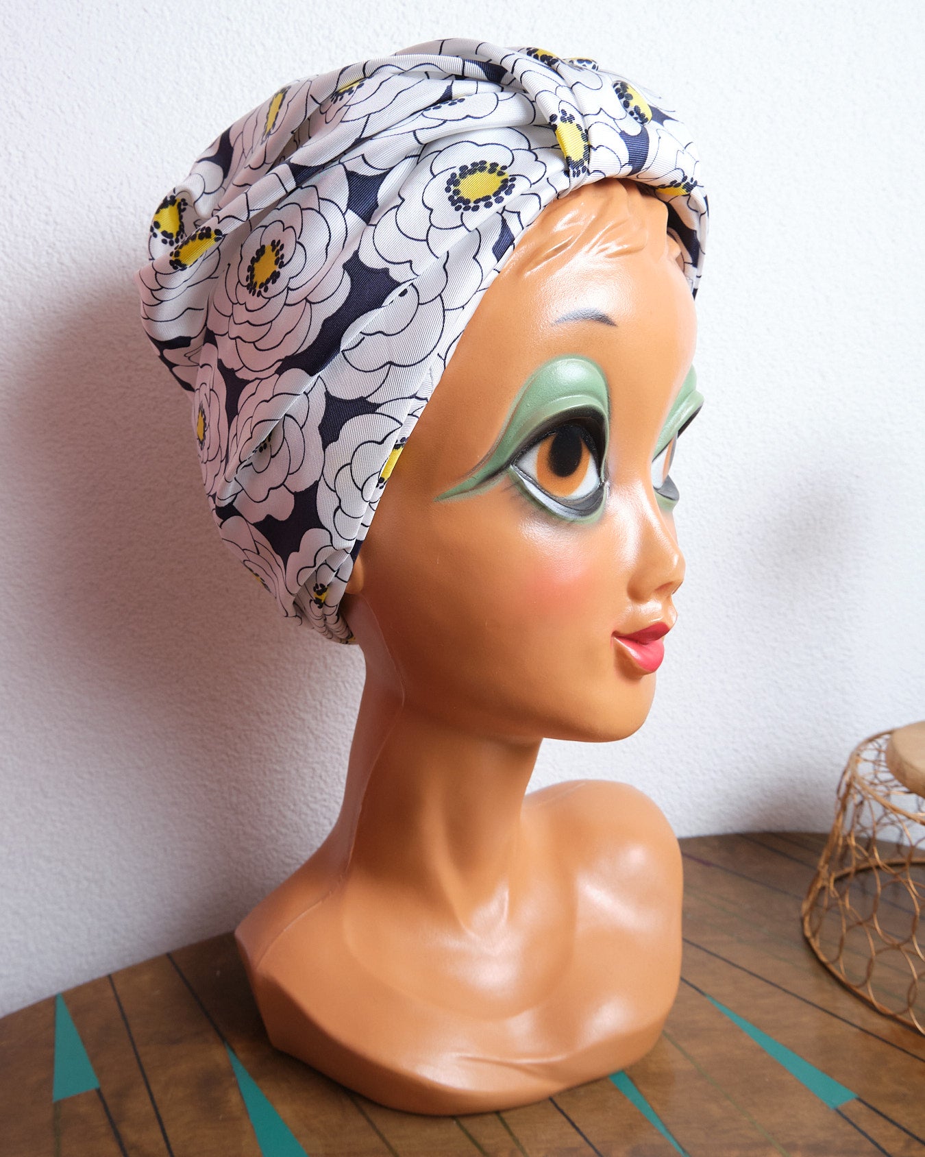Turban vintage fleuri années 60/70