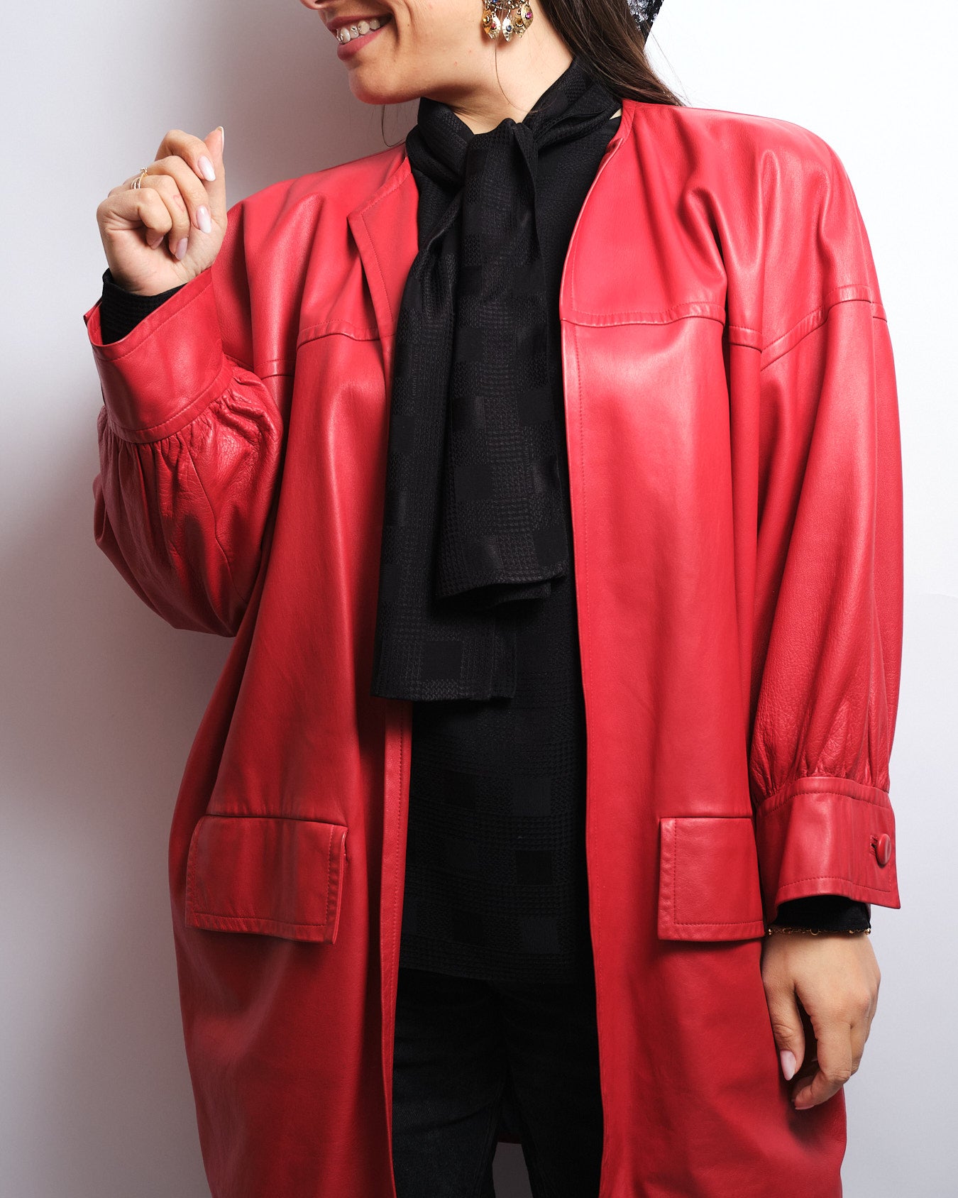 Veste vintage en cuir d’agneau – fin 80s / début 90s