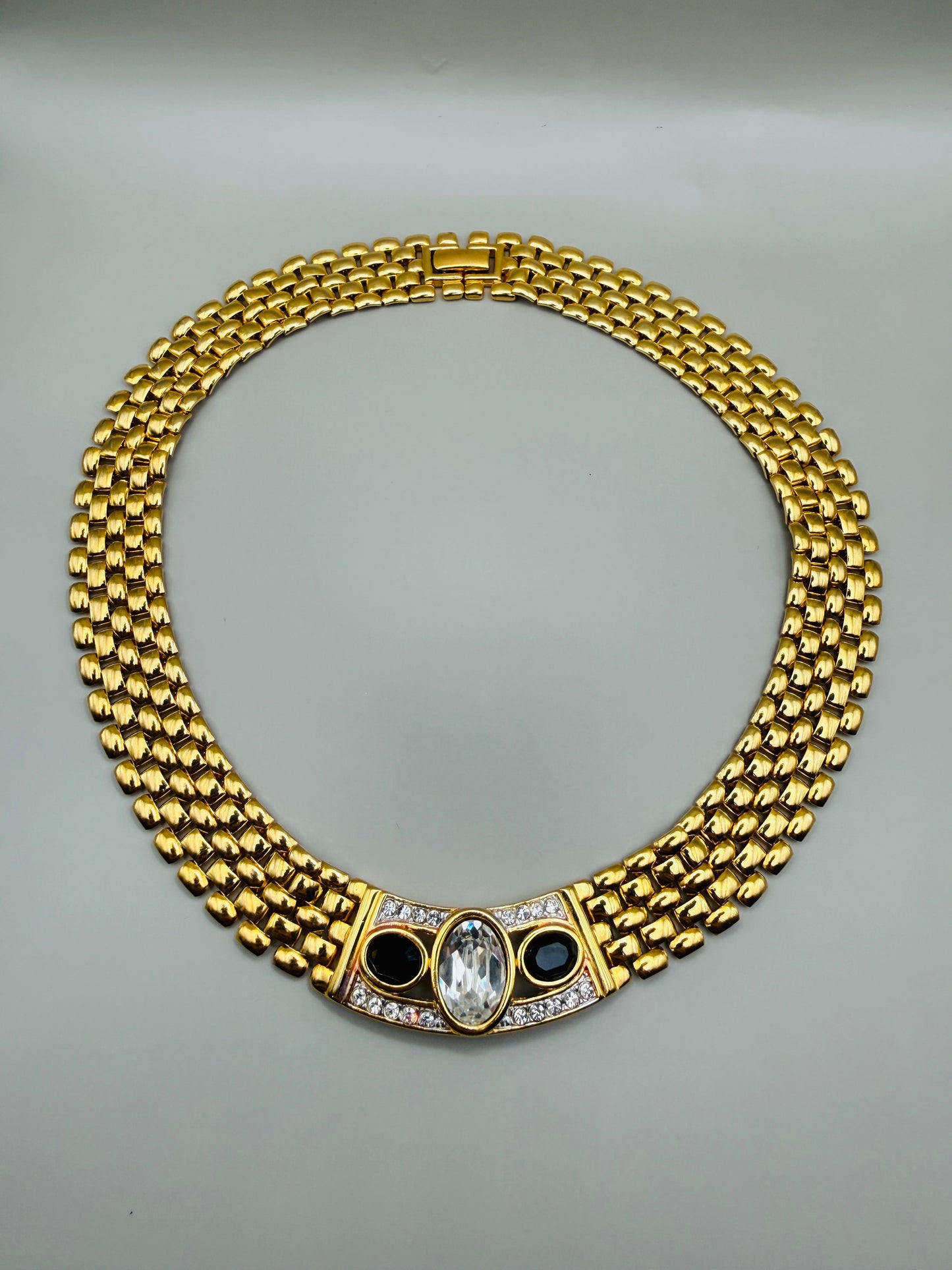 Vintage gold-plated multi-row necklace – jewelry look