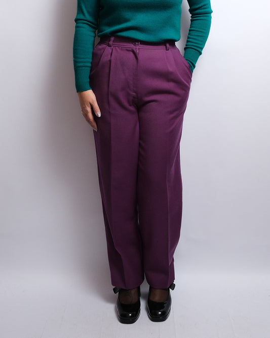 Pantalon Vintage en Laine – Violet – Années 80