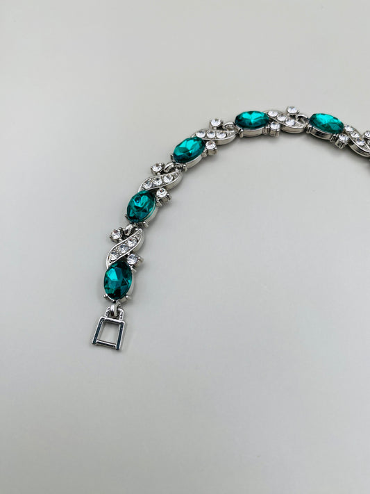 Bracelet vintage articulé monture argentée