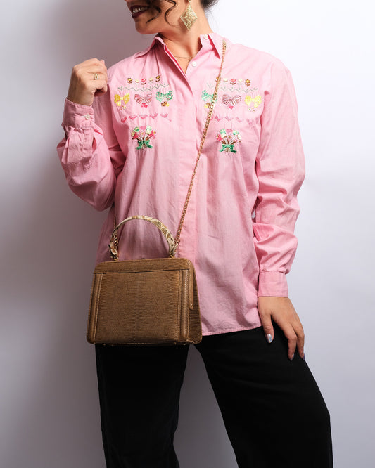 Sac à main vintage en véritable lézard – Années 70/80