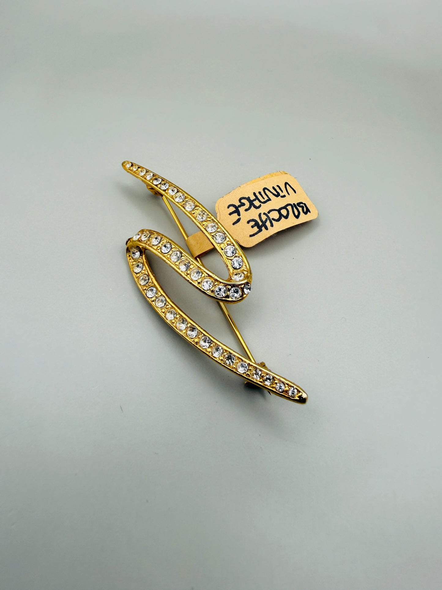 Vintage Gilt & Rhinestone Brooch