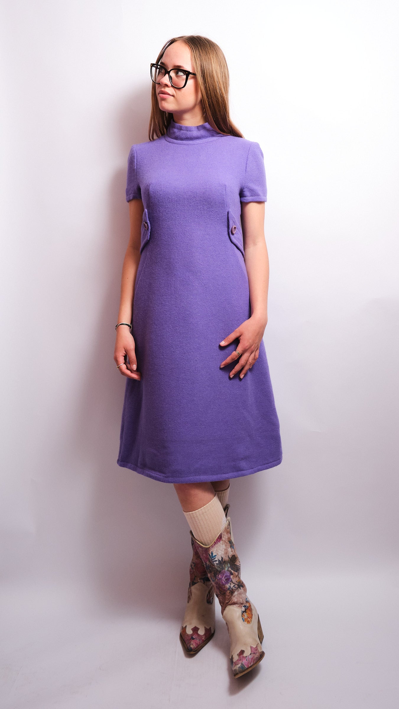 Robe vintage 60s en laine – confection artisanale