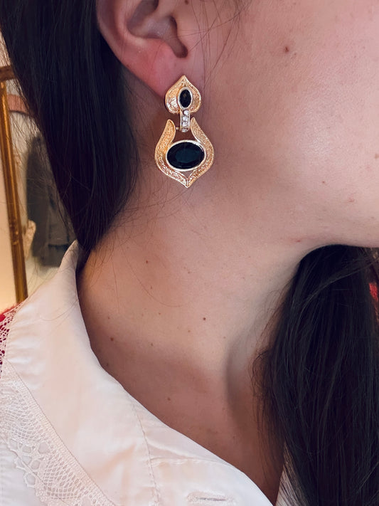 Boucles d’Oreilles Vintage Dorées — Esprit Couture