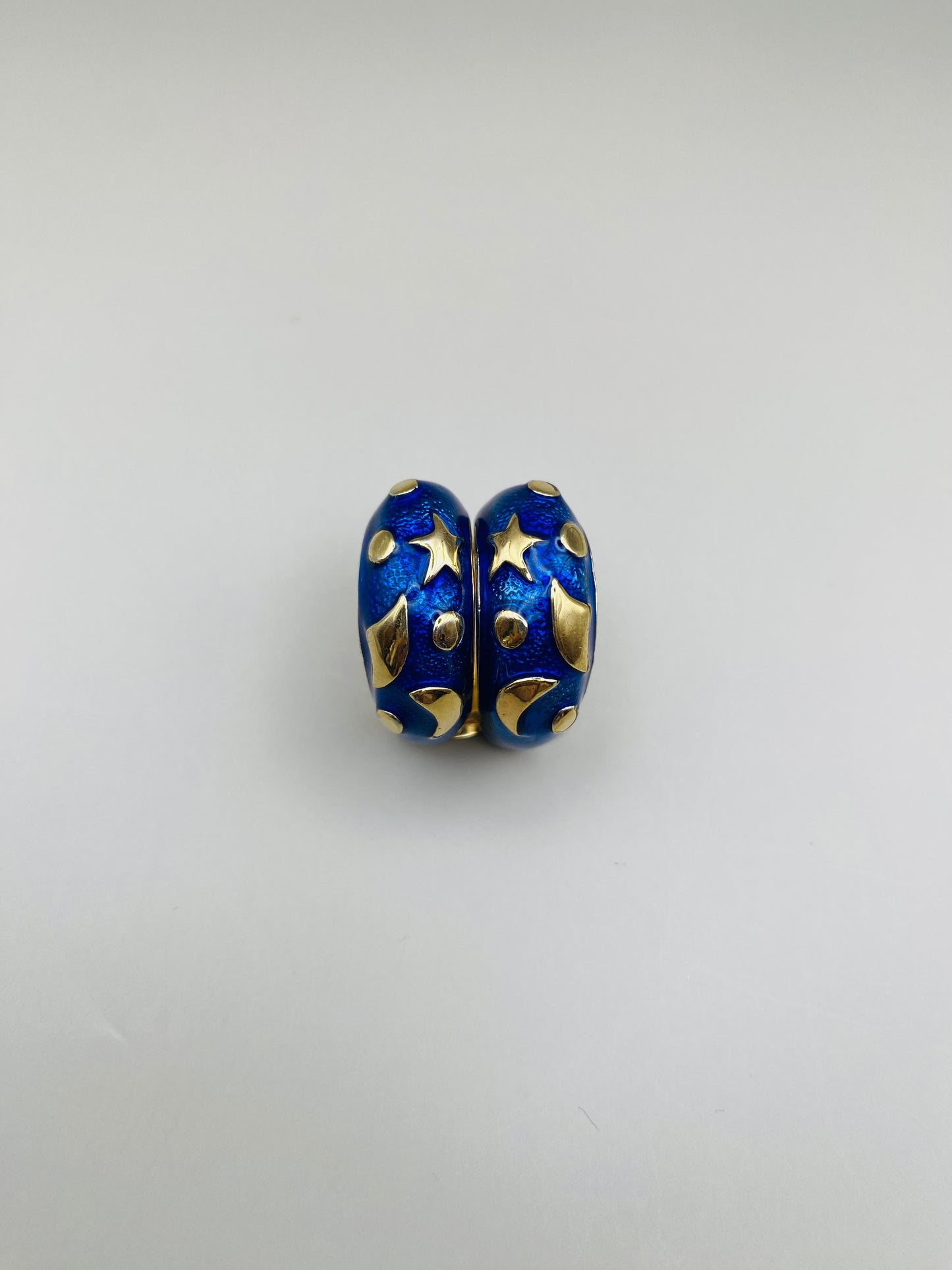 Clips Vintage dorés émaillés 90s