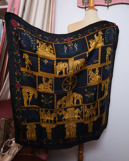 Vintage Hermès “Torana” silk scarf – édition Annie Faivre