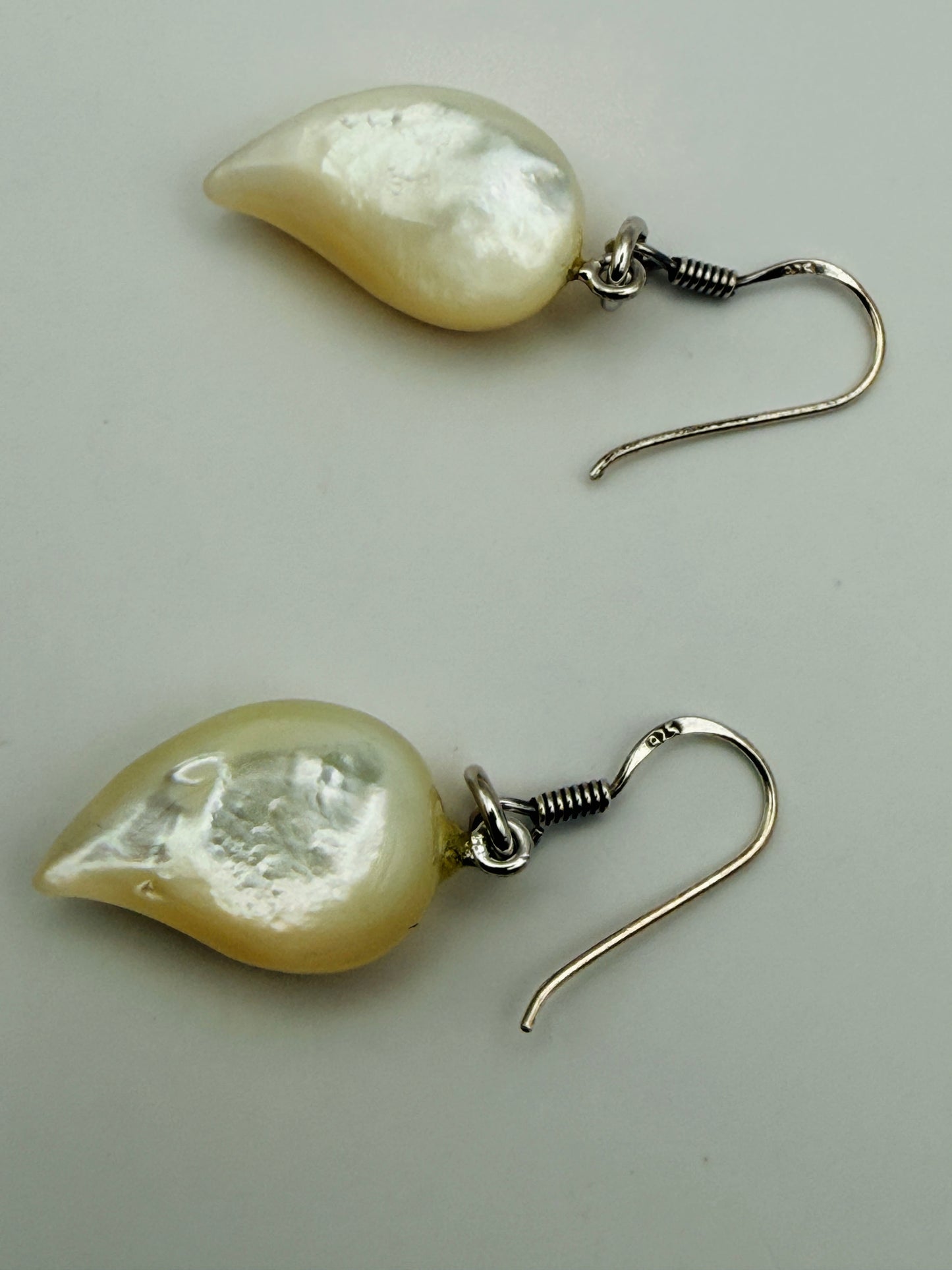 Boucles d’oreilles vintage en nacre et argent 925