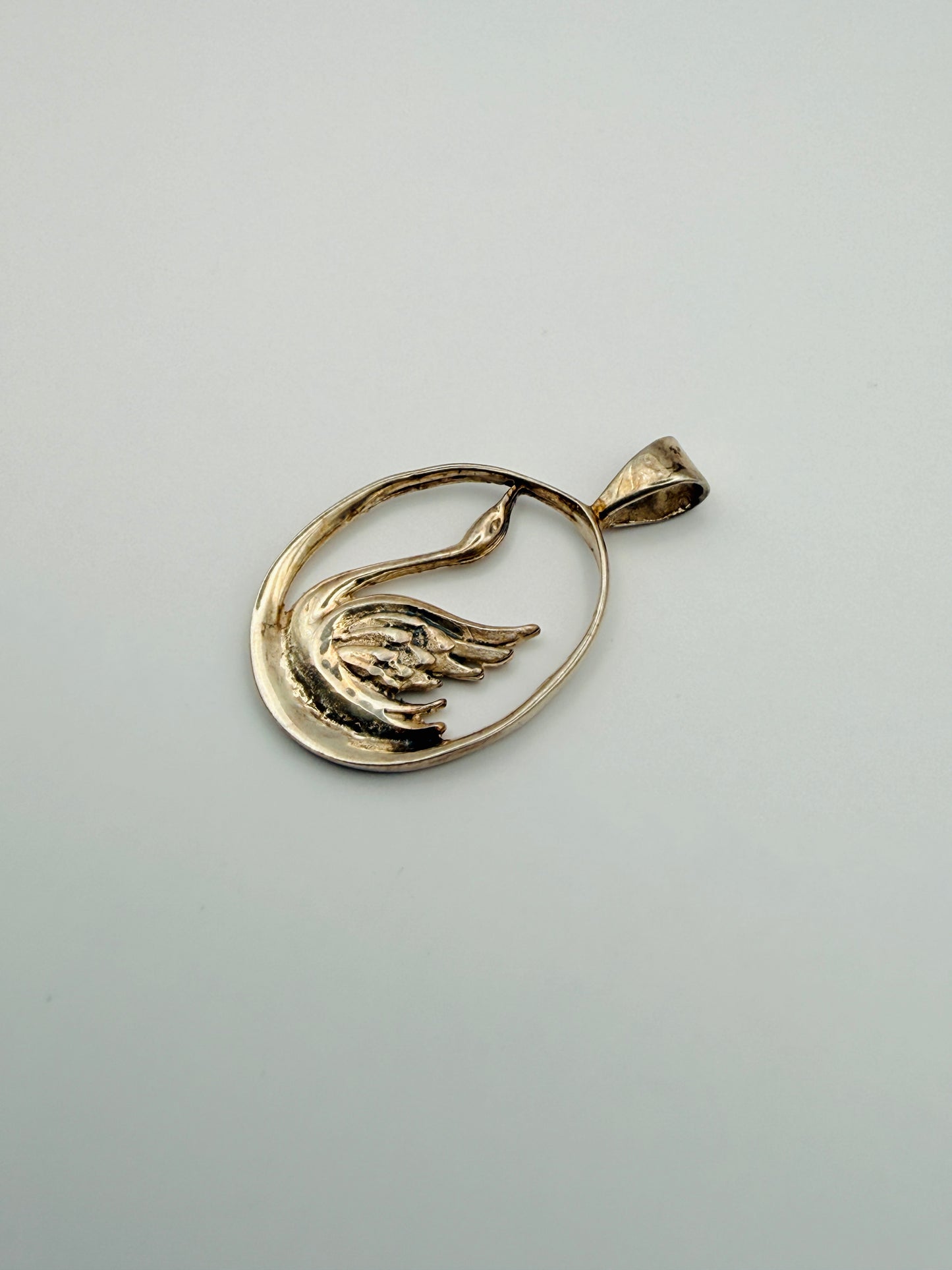 Pendentif vintage cygne en argent 925