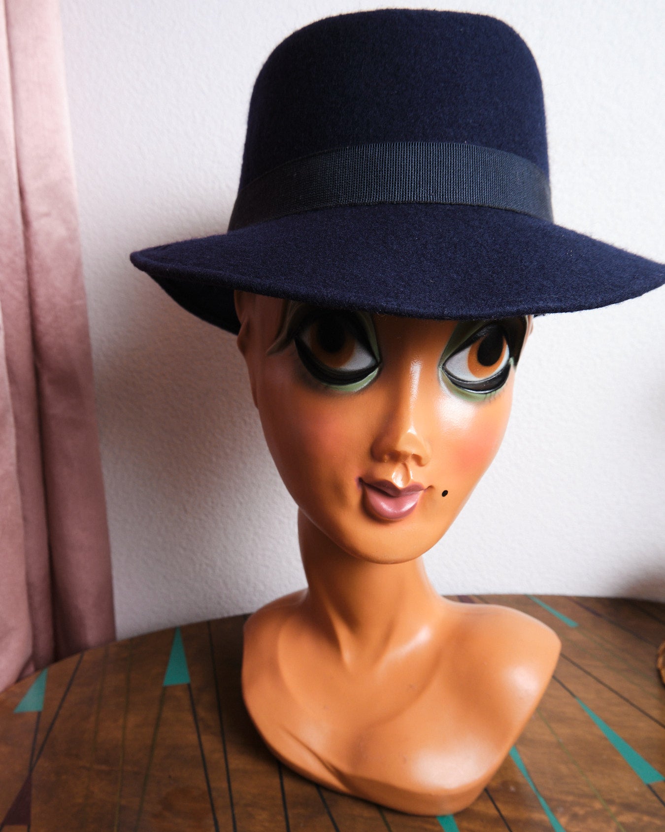 Chapeau vintage marine en laine – Made in Italy