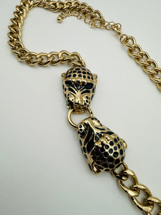 Collier vintage léopards 80s