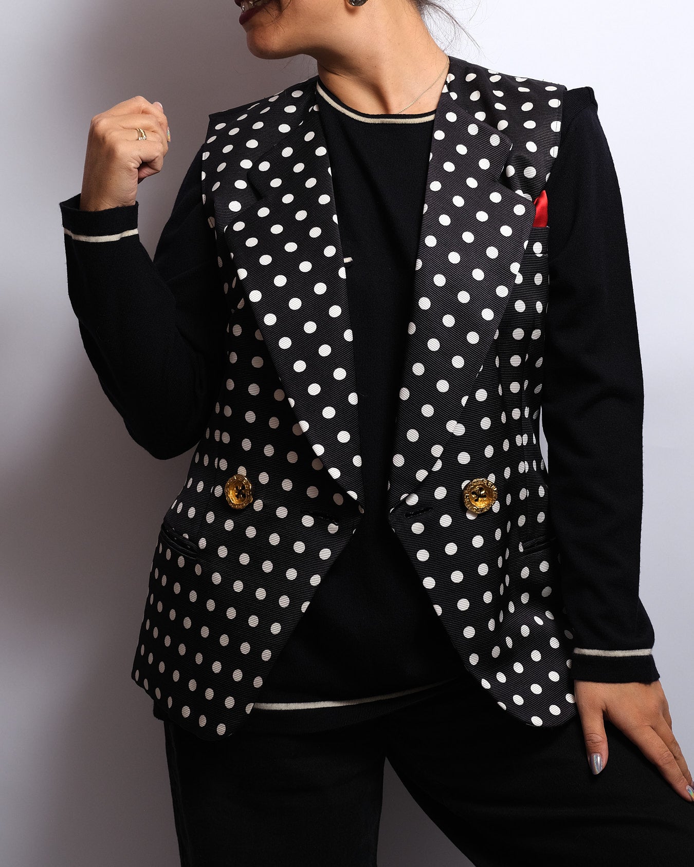 Gilet tailleur upcyclé Rena Lange – Made in W. Germany, années 80/90