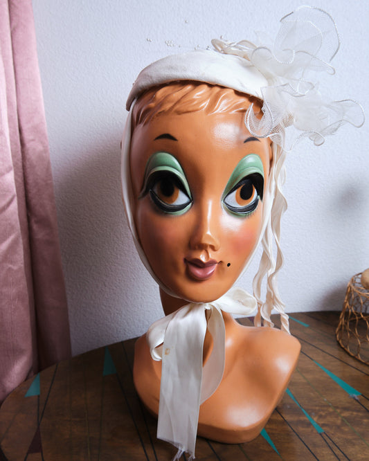 Bibi de cérémonie vintage ivoire