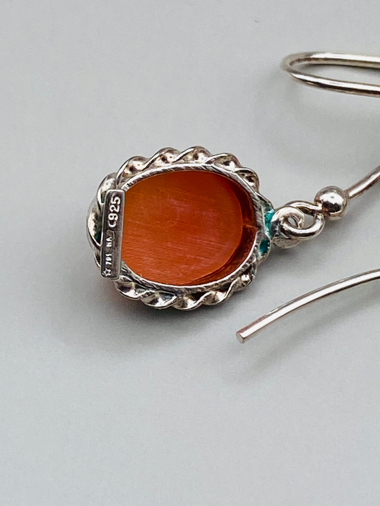 Boucles d’oreilles Vintage camées en argent 925