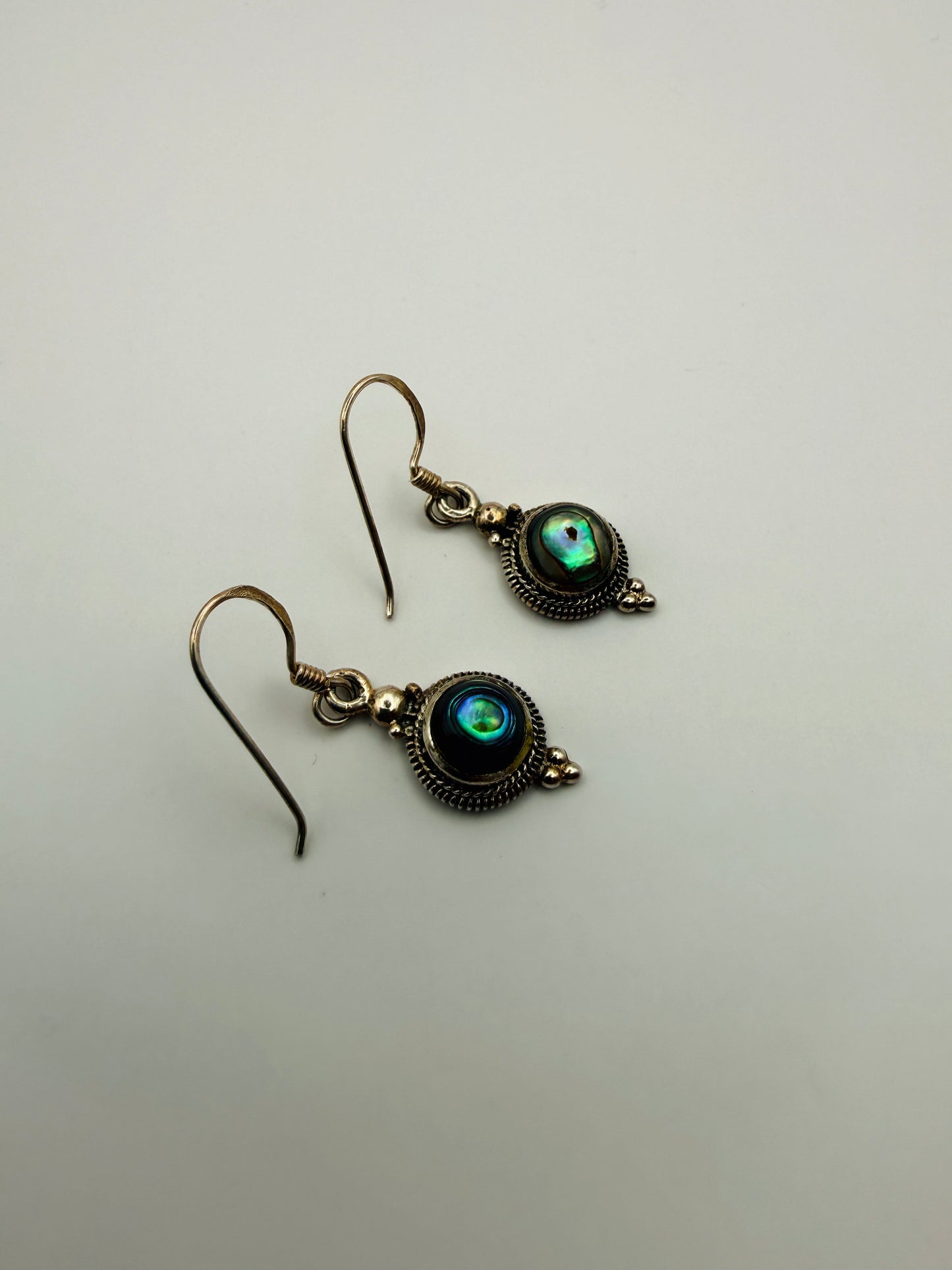 Boucles d’oreilles vintage en argent 925 & nacre