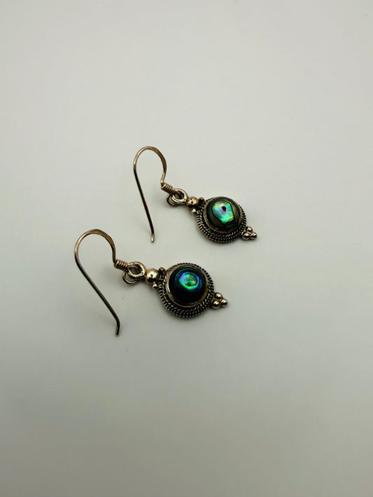 Boucles d’oreilles vintage en argent 925 & nacre