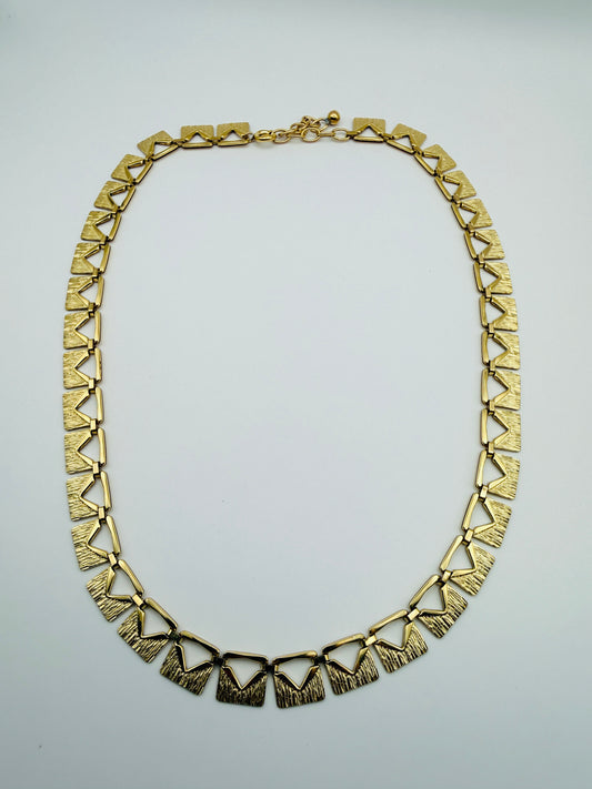 Collier ras-de-cou vintage géométrique doré