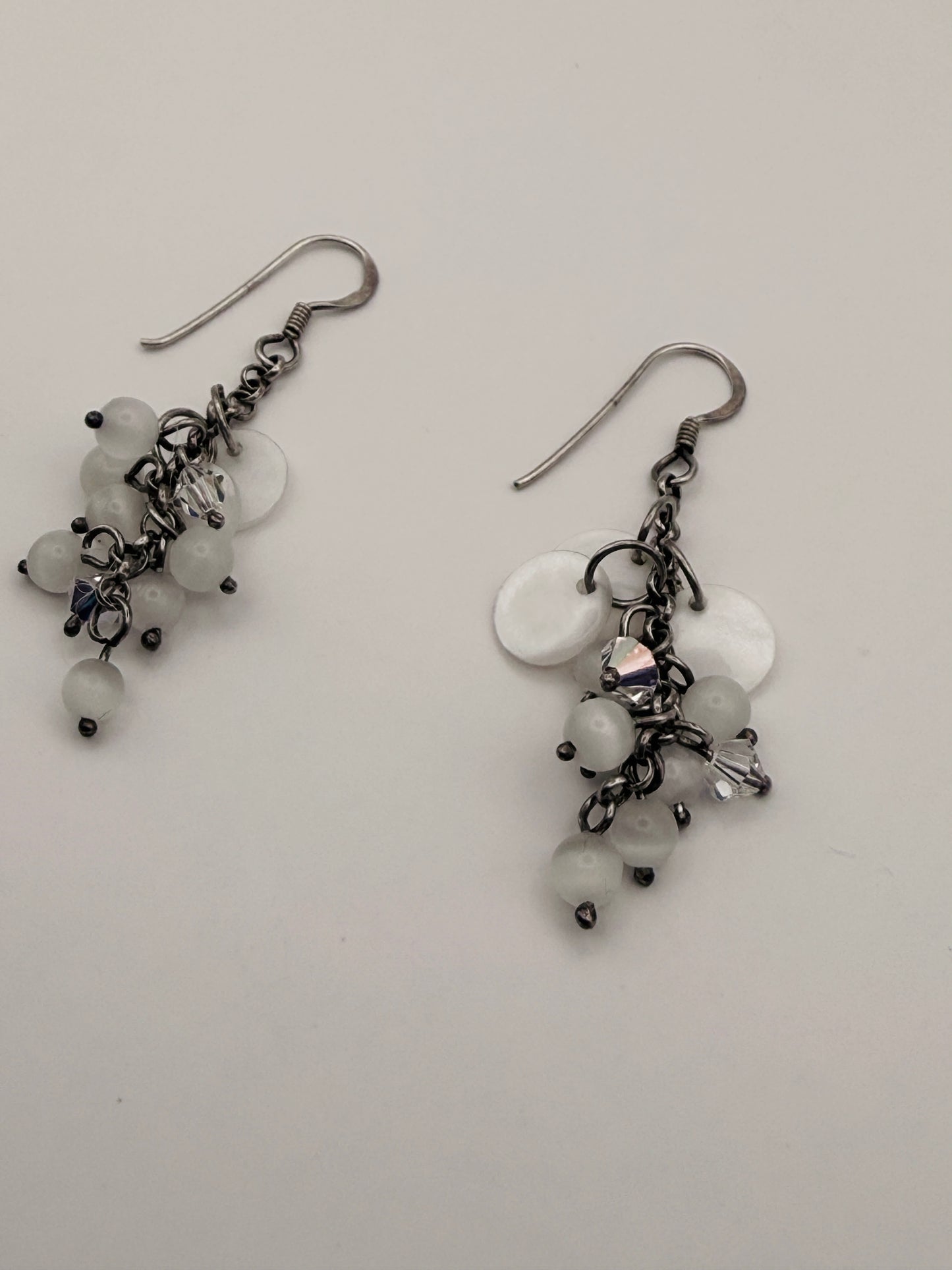 Boucles d’oreilles pendantes vintage argent 925 cristaux