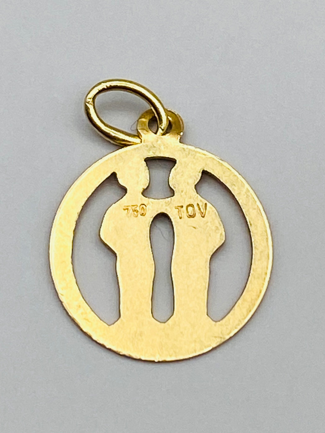 Pendentif vintage signe des Gémeaux en or 18 carats