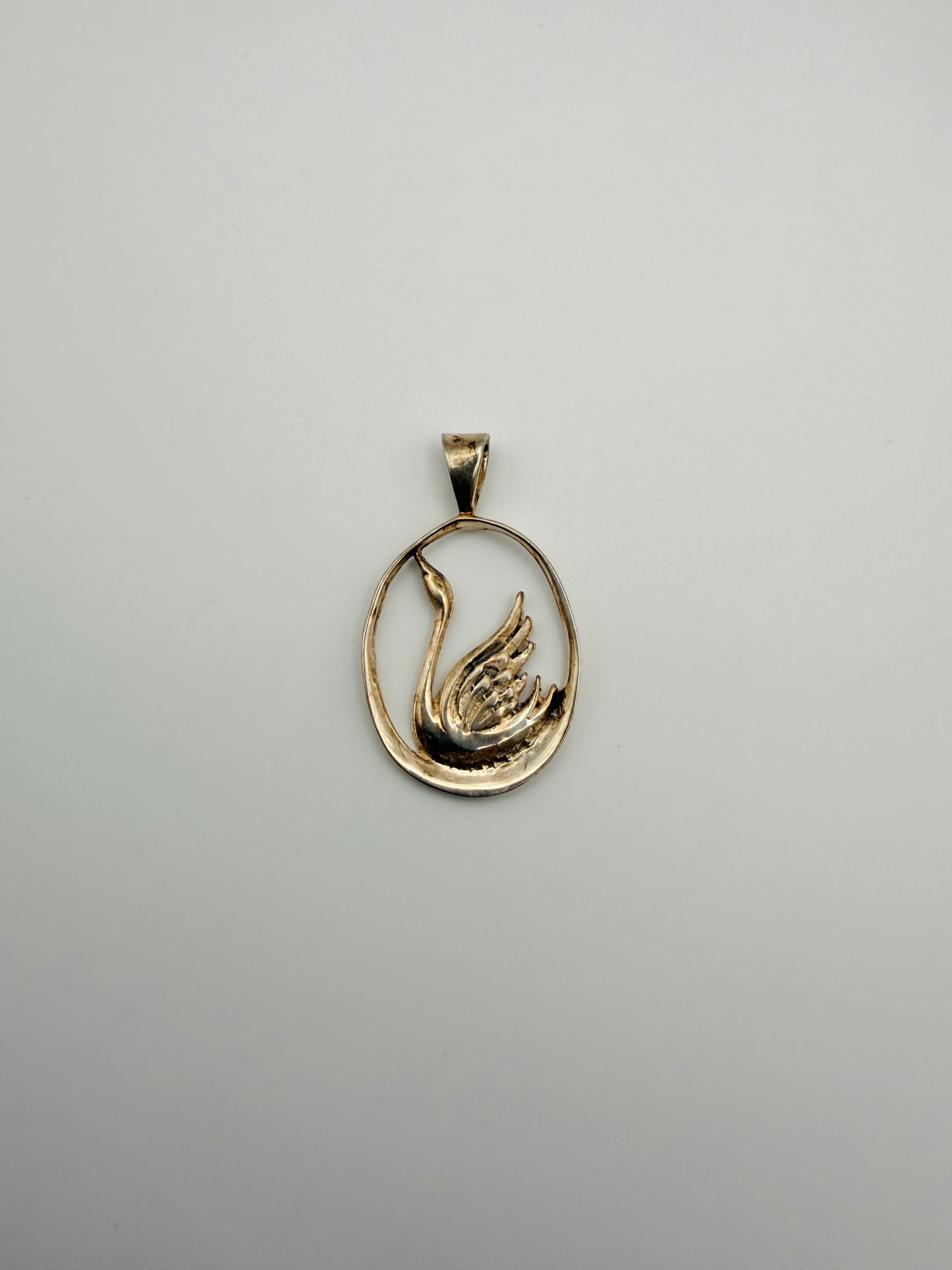 Pendentif vintage cygne en argent 925