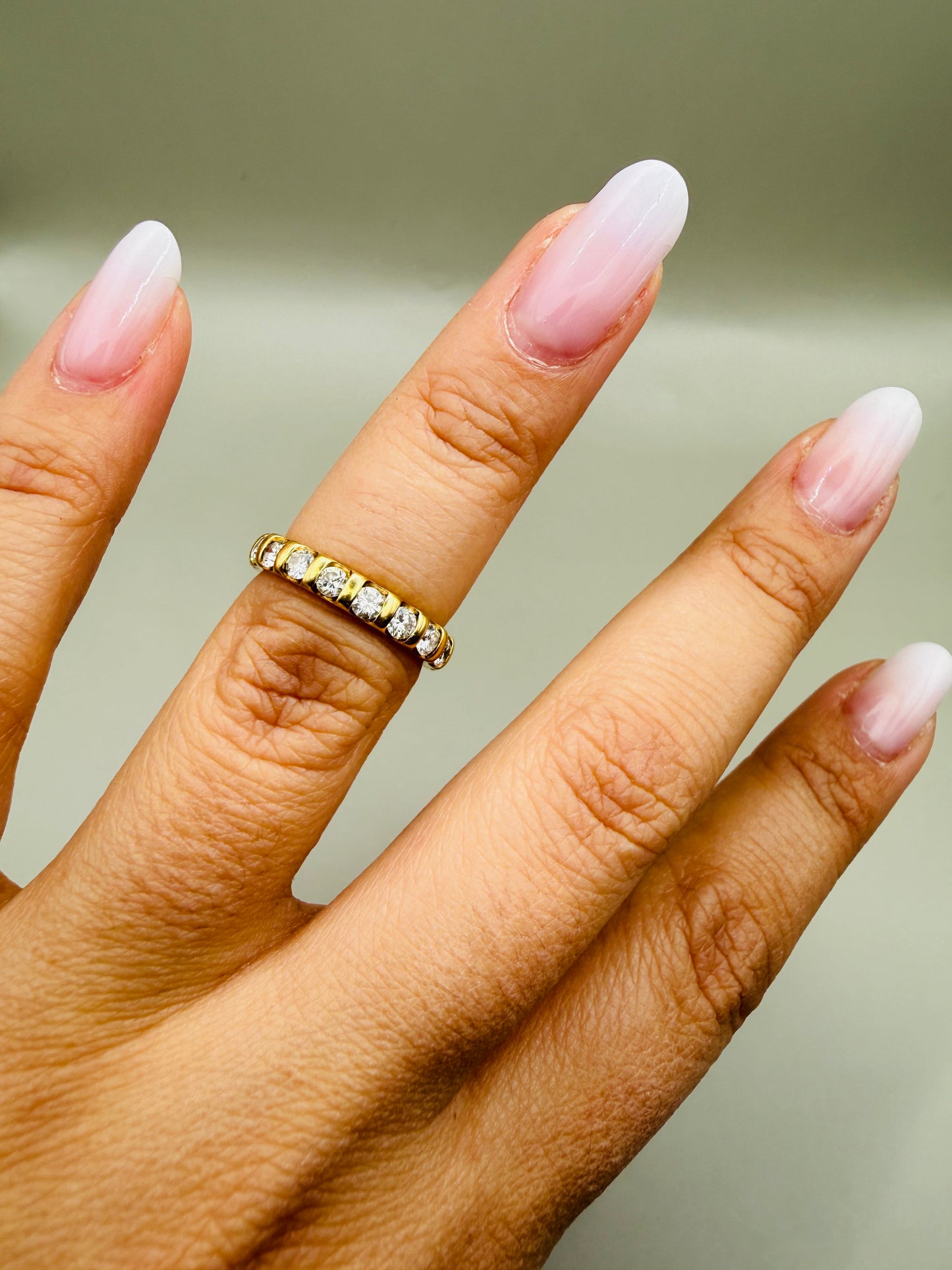 Alliance vintage tour complet diamants en or 18 carats (Full Eternity)