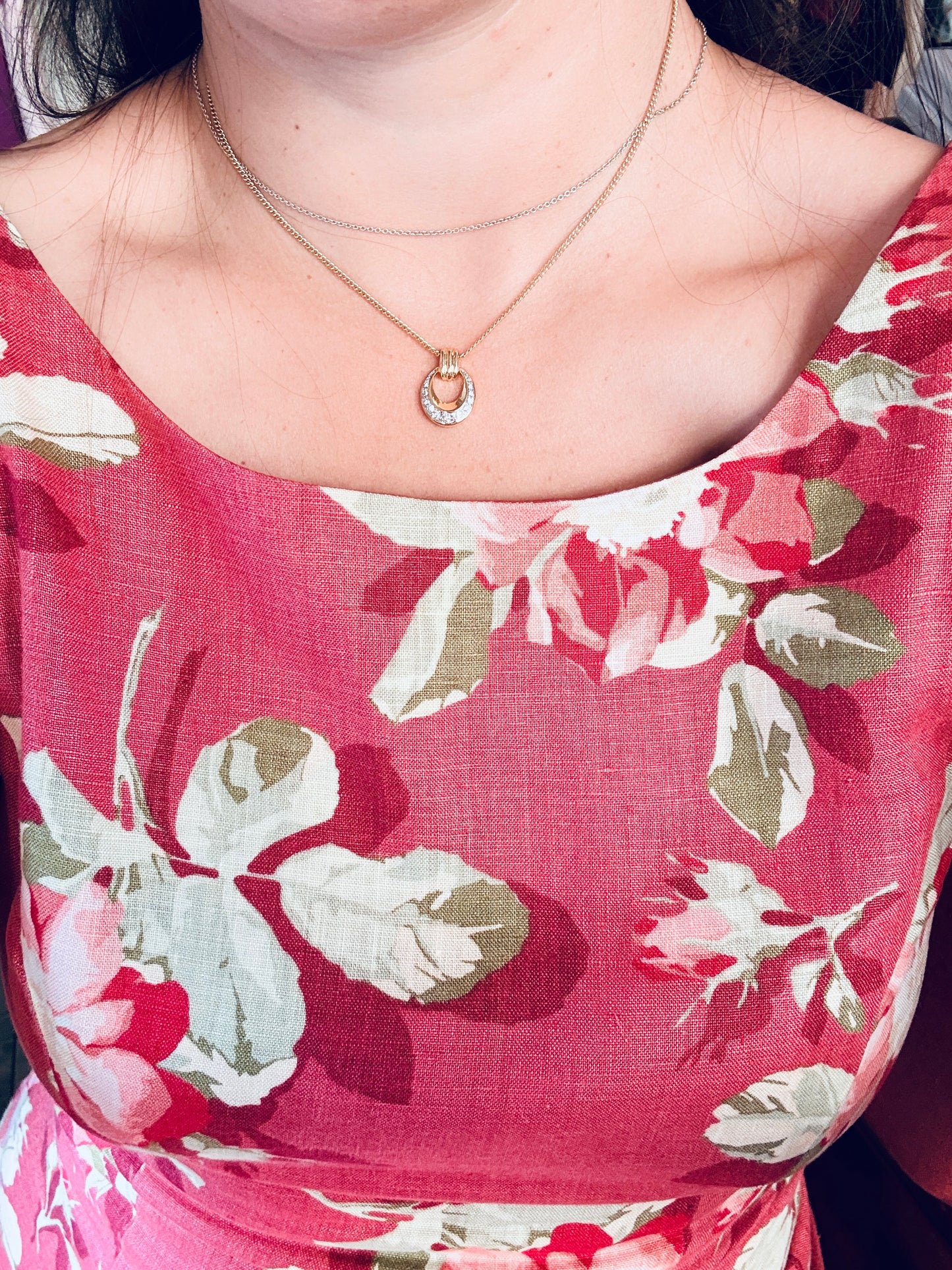 Collier vintage bicolore à strass