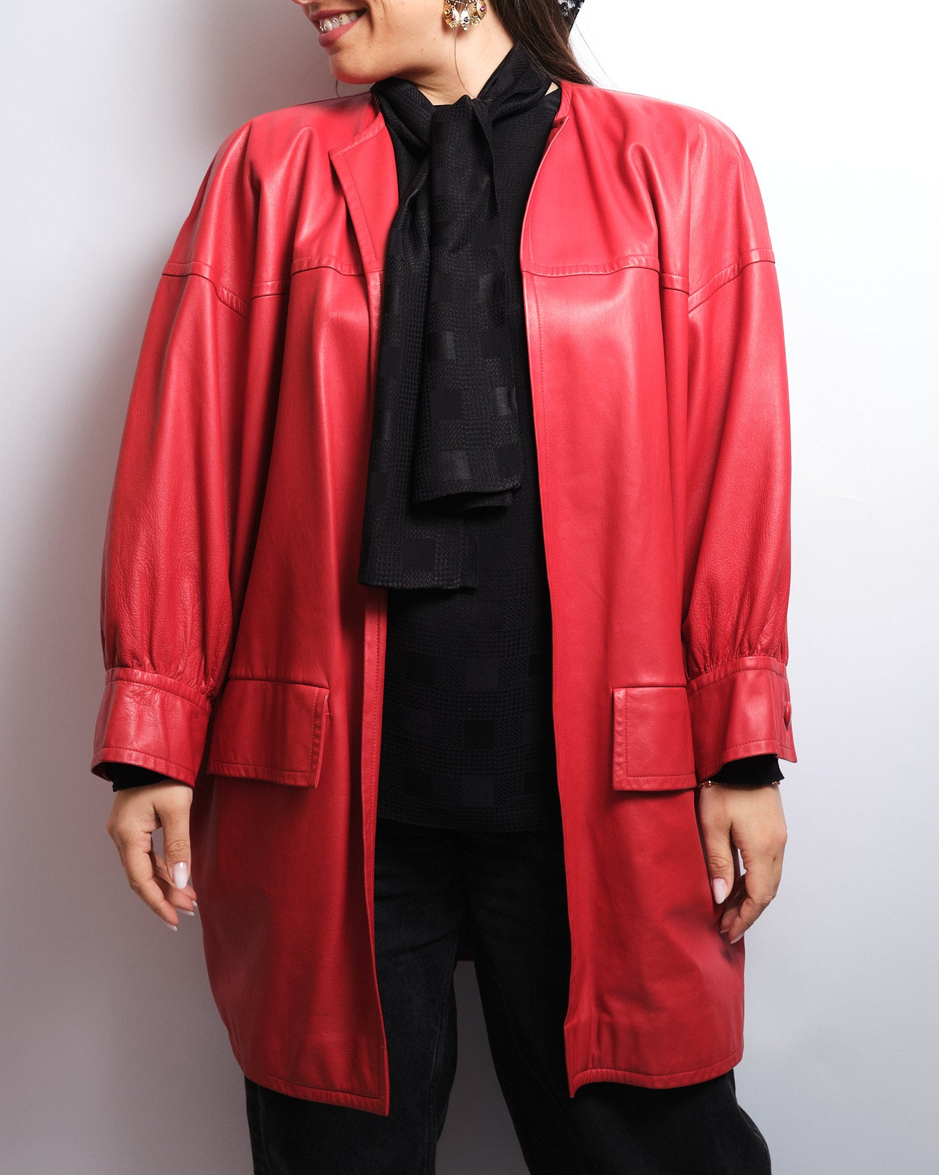 Veste vintage en cuir d’agneau – fin 80s / début 90s