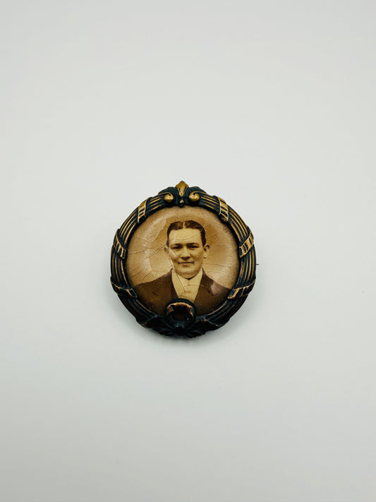 Broche médaillon photo ancienne vintage