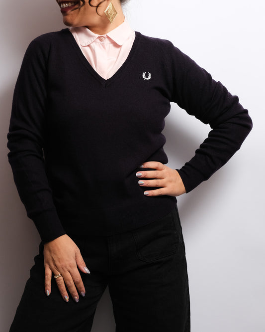 Pull col V en laine – Fred Perry