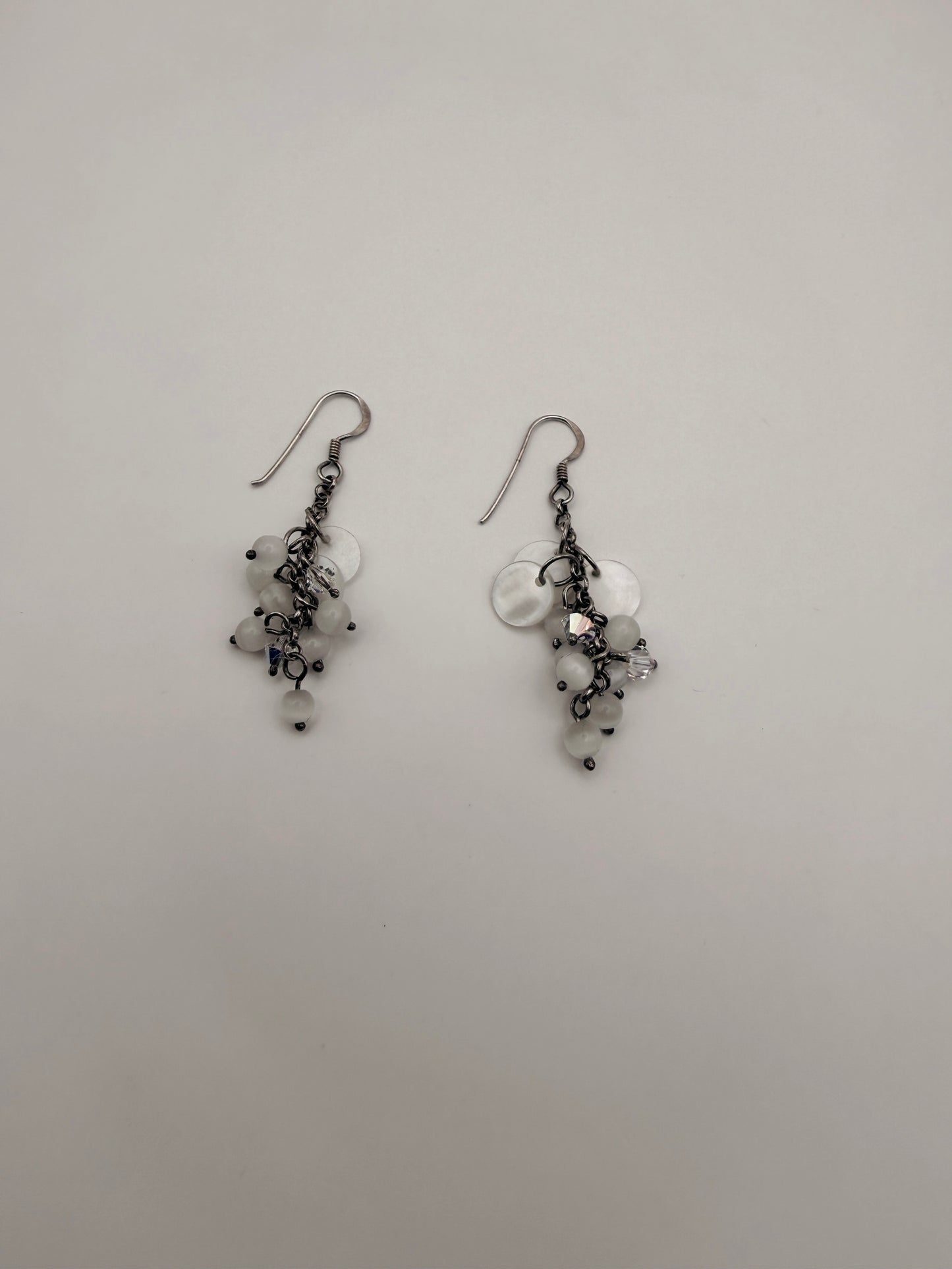 Boucles d’oreilles pendantes vintage argent 925 cristaux