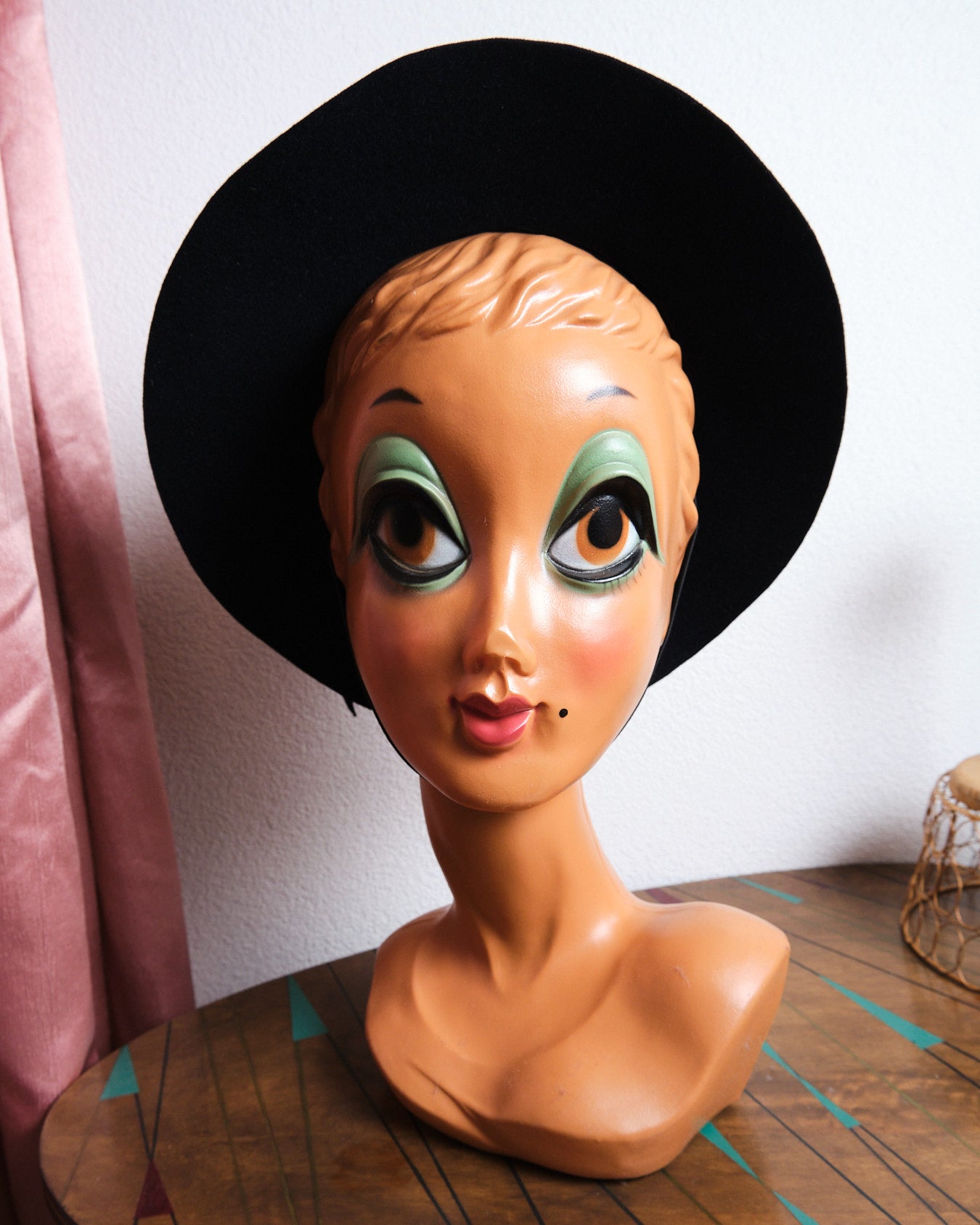 Chapeau vintage marine en laine