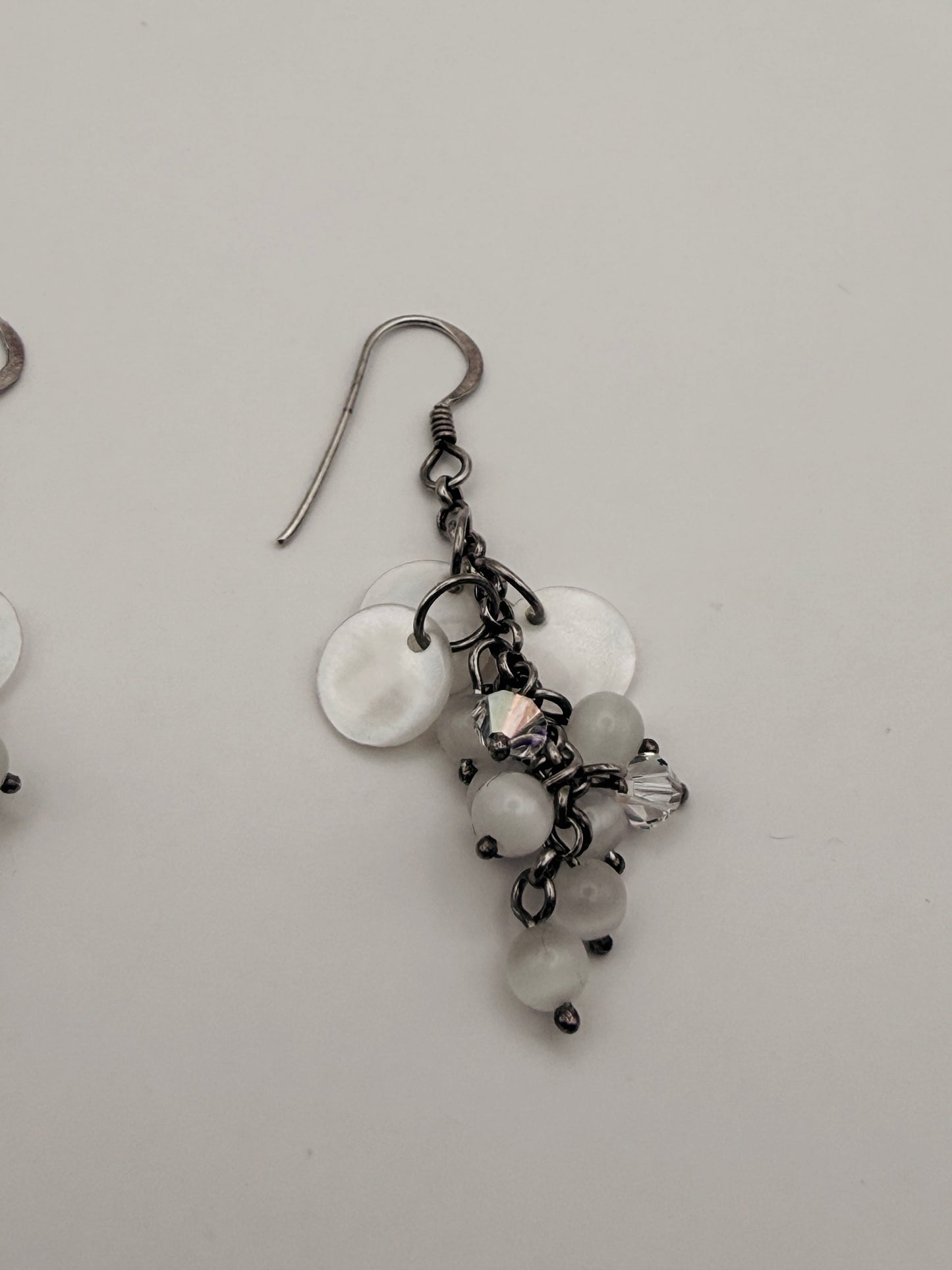 Boucles d’oreilles pendantes vintage argent 925 cristaux
