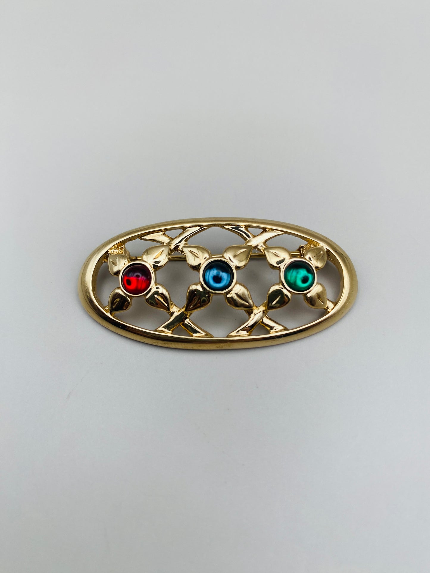 Vintage Pierre Lang brooch – multicolored flowers