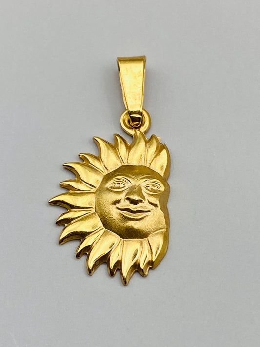 Duo de pendentifs vintage Soleil & Lune en or 18 carats