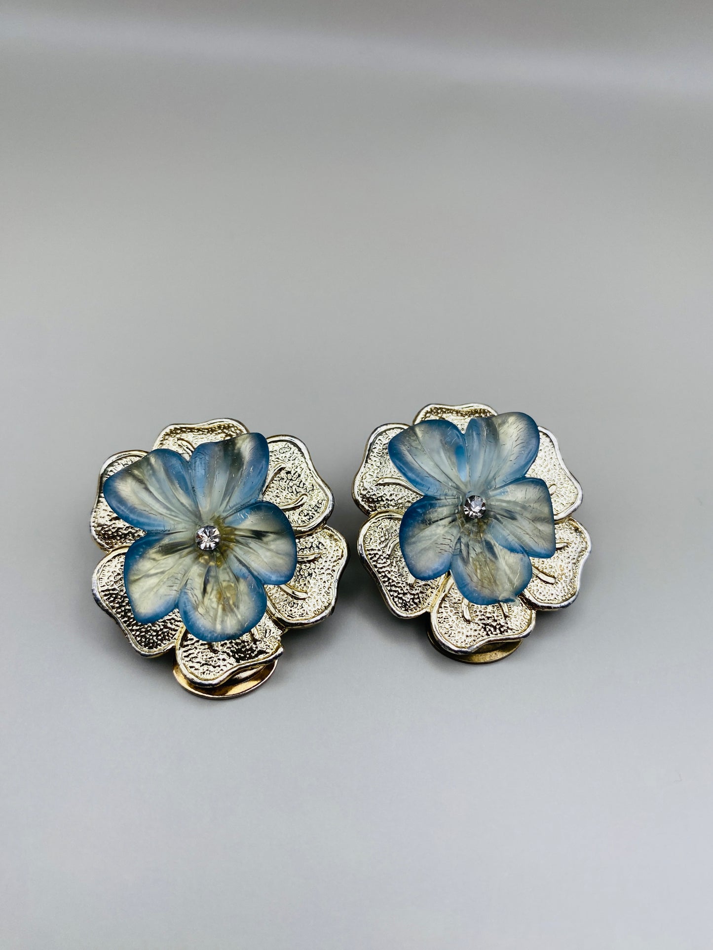 Clips Vintage argentés fleurs