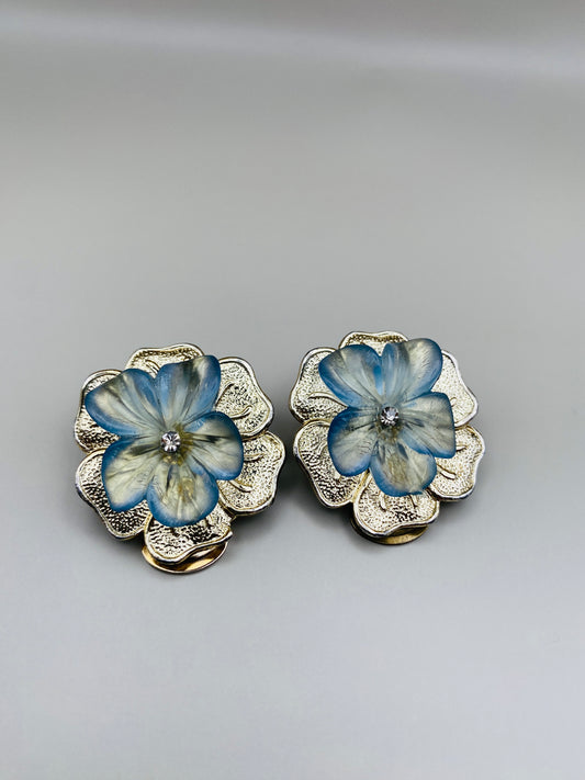 Clips Vintage argentés fleurs