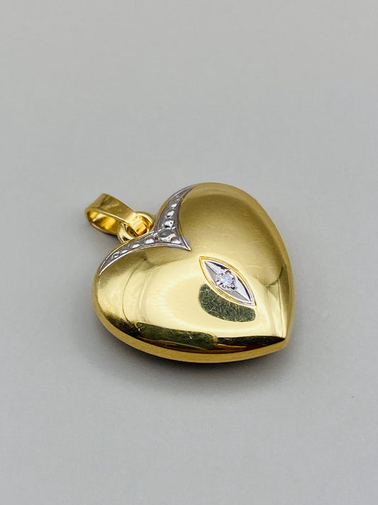 Pendentif cœur vintage en or 18 carats