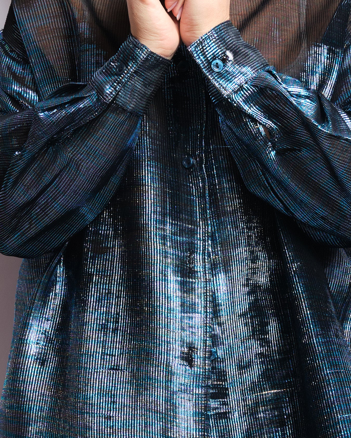 Chemisier vintage irisé transparent – années 90