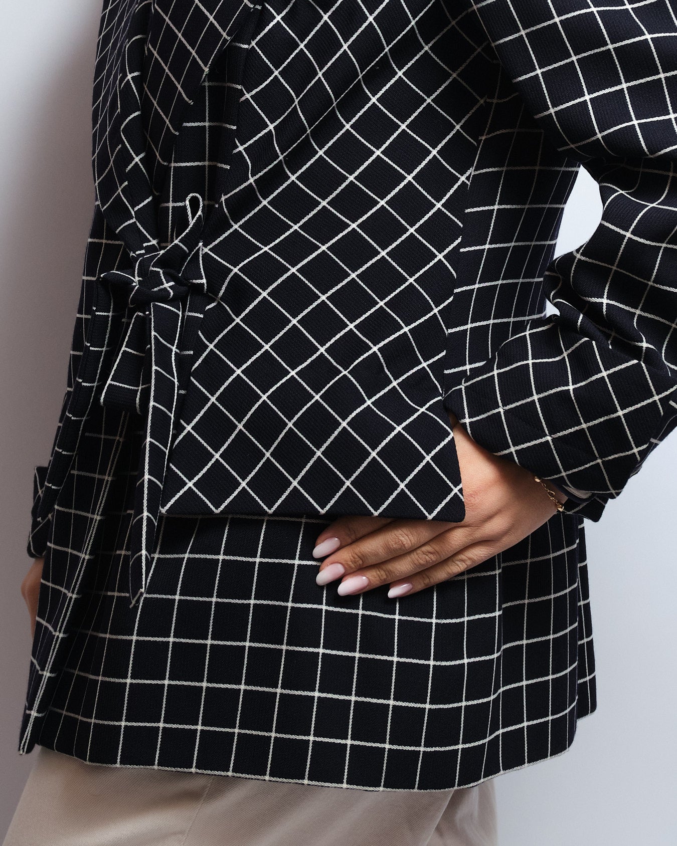 Blazer vintage à carreaux – fait main, années 80 / 90