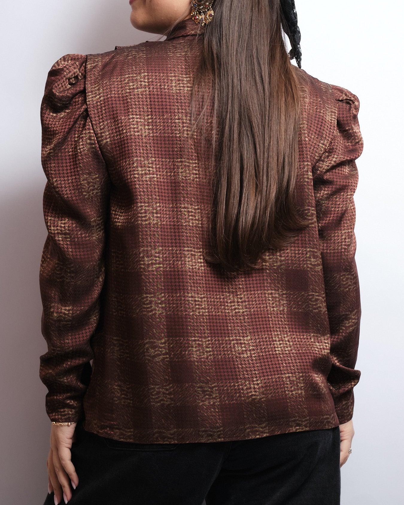 Vintage 70s silk blouse - Valentino fabric, handmade couture piece