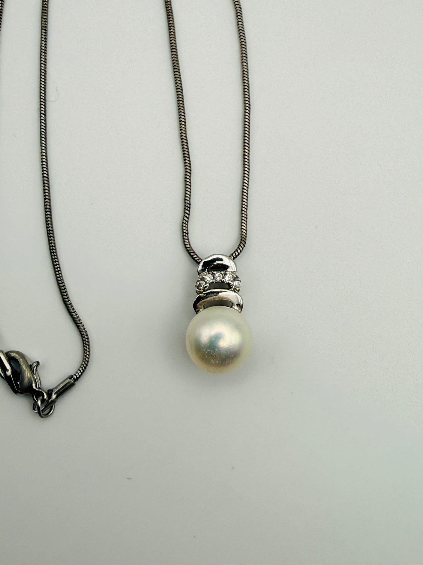 Parure vintage en argent 925 & véritables perles