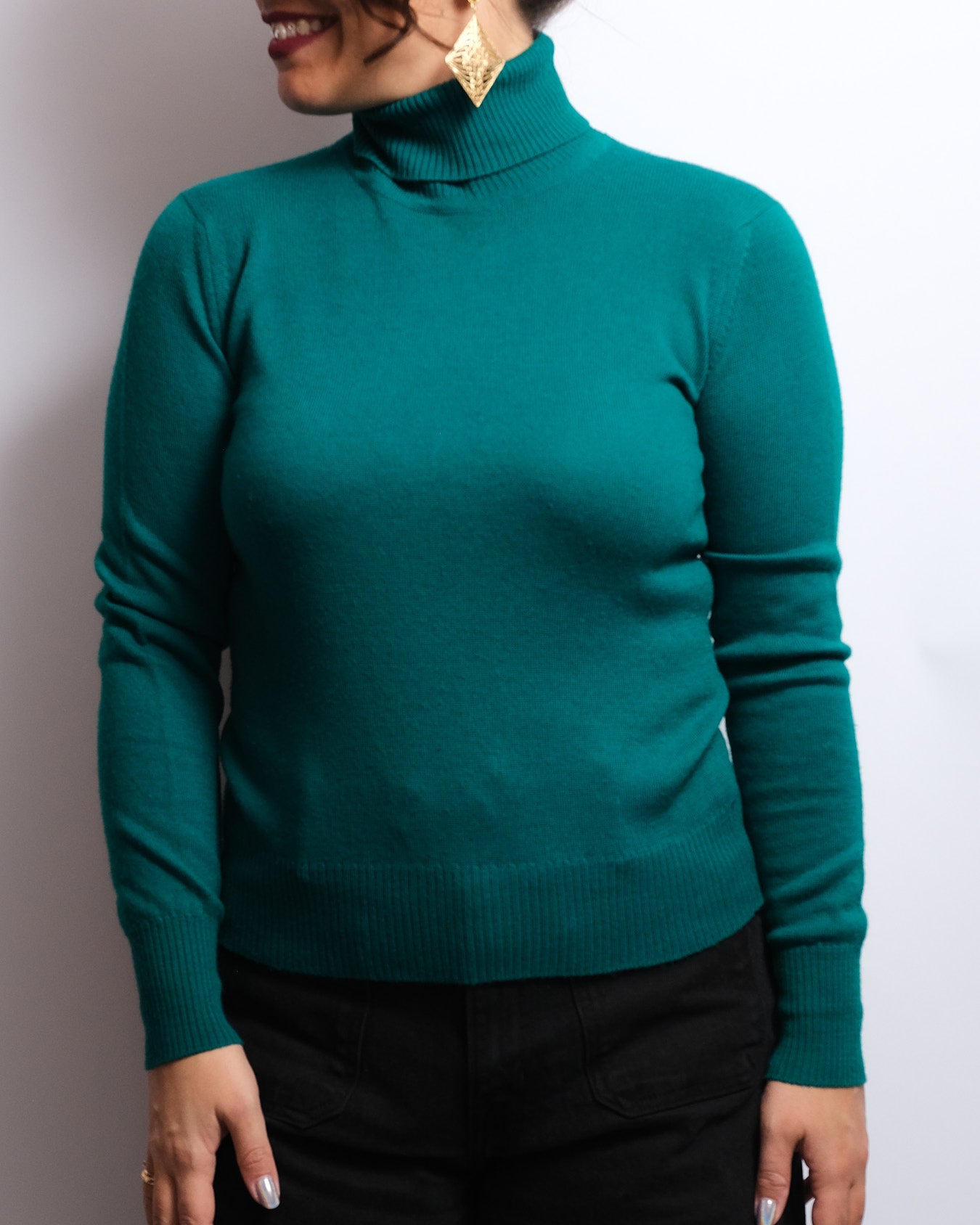 Pull col roulé vintage laine